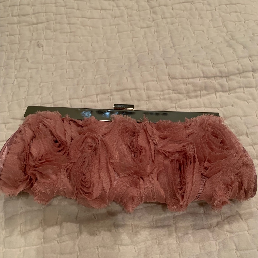 Pink flower evening bag